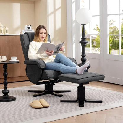 HOMCOM Swivel Recliner Chair with Footstool Additional View 2