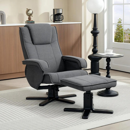 HOMCOM Swivel Recliner Chair with Footstool Additional View 21