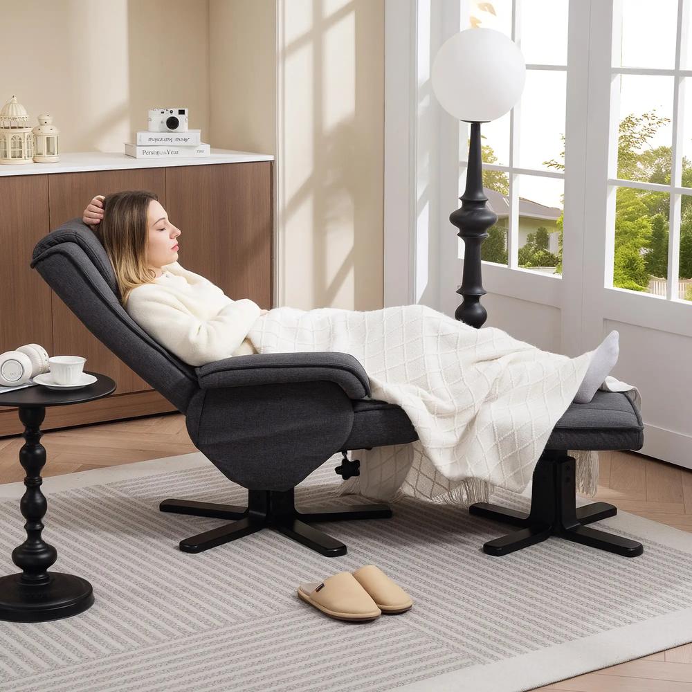 HOMCOM Swivel Recliner Chair with Footstool Additional View 7