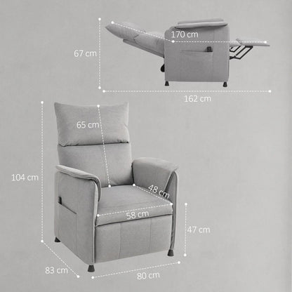 HOMCOM Power Recliner Chair, Reclining Chair with Remote, Pocket Springs, Silent Motor and Side Pockets Additional View 20