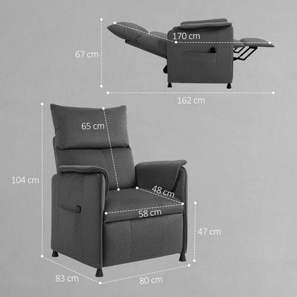 HOMCOM Power Recliner Chair, Reclining Chair with Remote, Pocket Springs, Silent Motor and Side Pockets Additional View 3