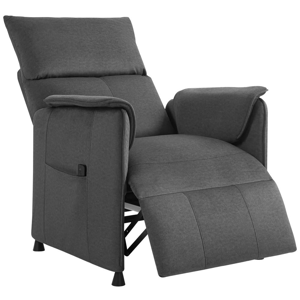 HOMCOM Power Recliner Chair, Reclining Chair with Remote, Pocket Springs, Silent Motor and Side Pockets
