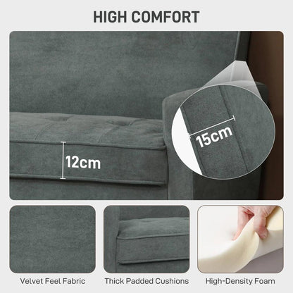 HOMCOM Two-Seater Velvet-Feel Sofa Additional View 26