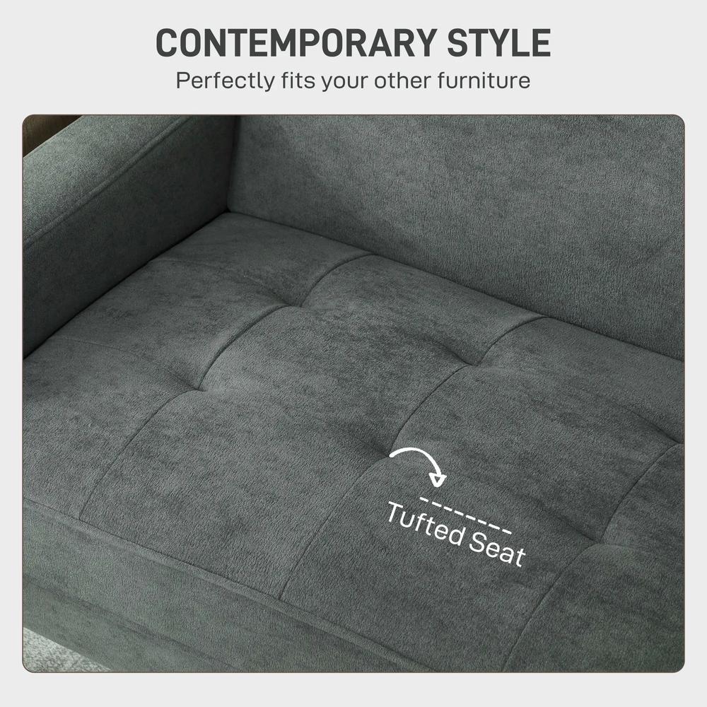 HOMCOM Two-Seater Velvet-Feel Sofa Additional View 27