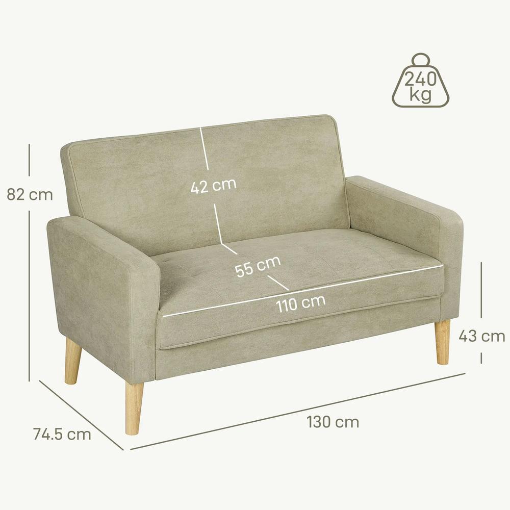 HOMCOM Two-Seater Velvet-Feel Sofa Additional View 3
