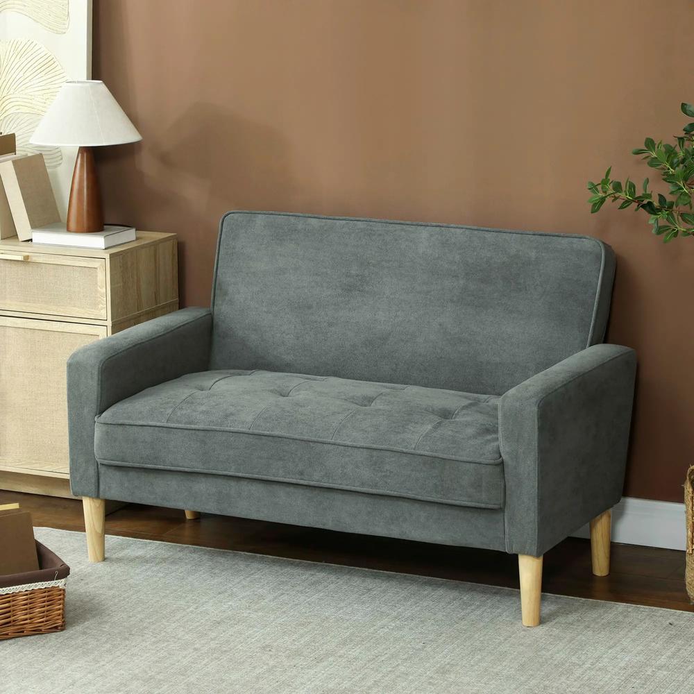 HOMCOM Two-Seater Velvet-Feel Sofa Additional View 32