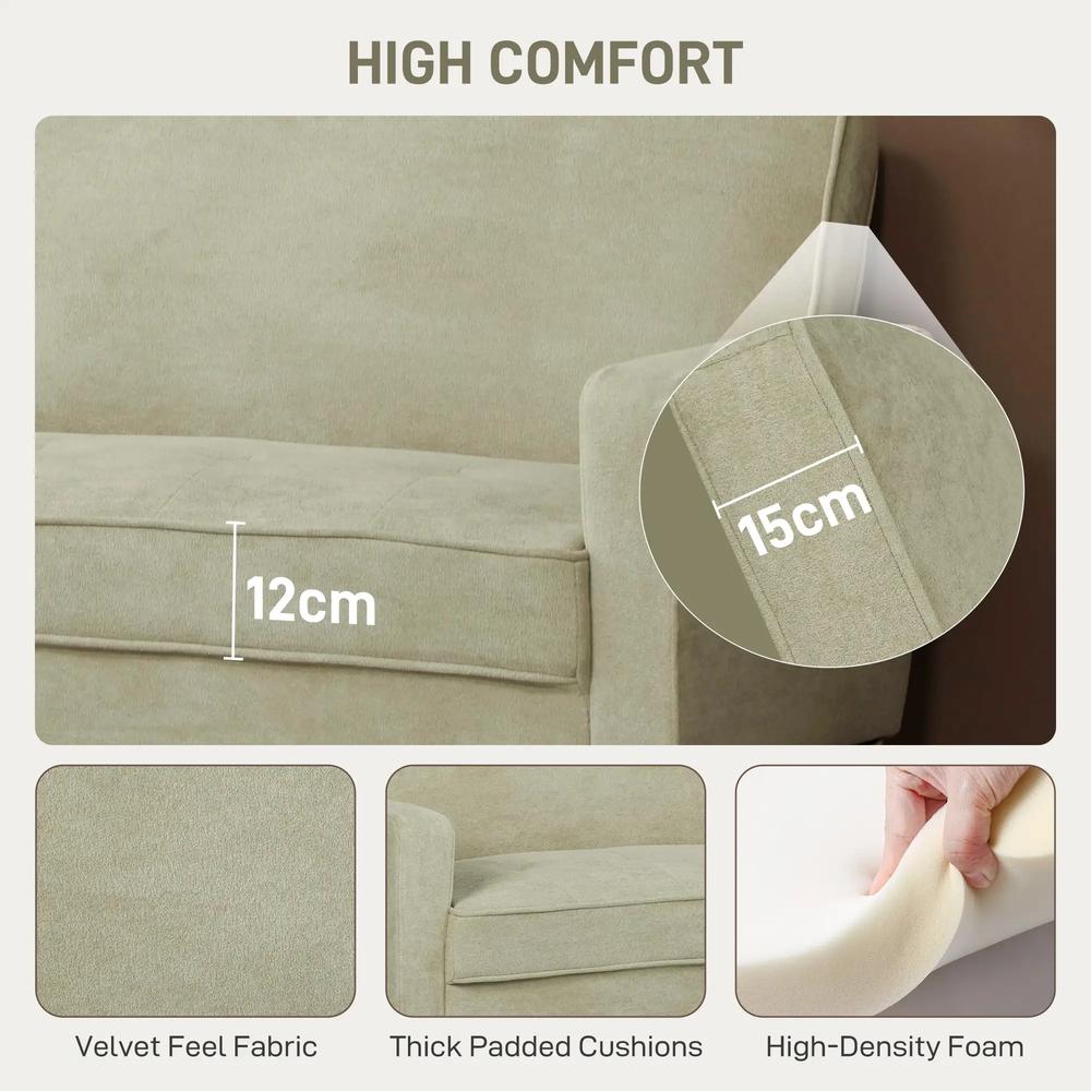 HOMCOM Two-Seater Velvet-Feel Sofa Additional View 4