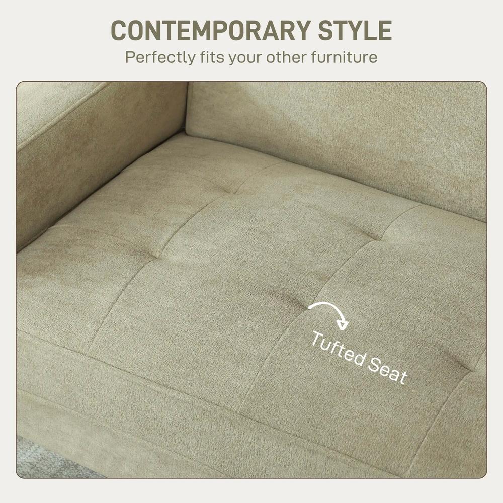 HOMCOM Two-Seater Velvet-Feel Sofa Additional View 5