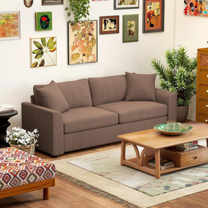 HOMCOM 3 Seater Sofa, 212cm Corduroy Couch with Spring Cushion, Wide and Deep Seat, Plush Backrest, 2 Pillows, Sofa Settee for Living Room, Home Office Additional View 13