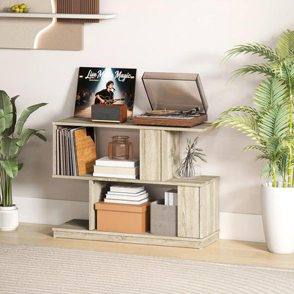 HOMCOM S-Shaped Side Table - Natural Wood Finish Additional View 5