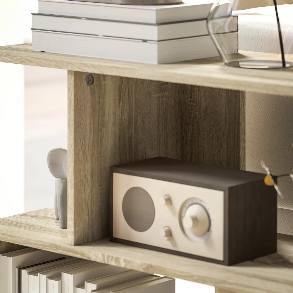 HOMCOM S-Shaped Side Table - Natural Wood Finish Additional View 9