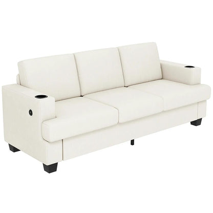 HOMCOM 3 Seater Sofa with USB Ports & Cup Holders Additional View 11