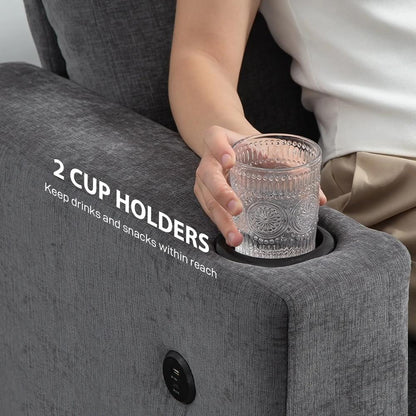 HOMCOM 3 Seater Sofa with USB Ports & Cup Holders Additional View 16