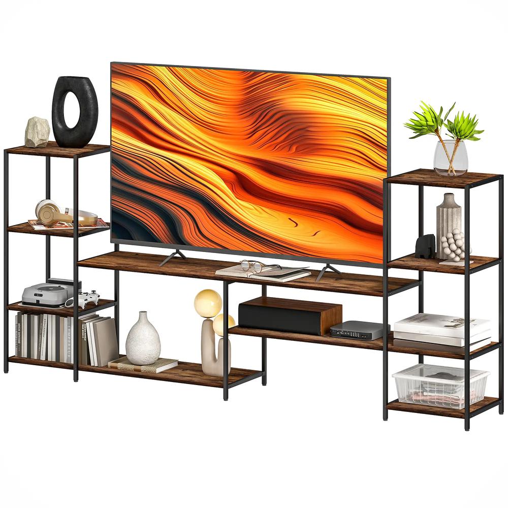 HOMCOM TV Unit for TVs up to 60 Inches, Industrial TV Stand with Storage Shelves, Entertainment Centre for Living Room, Bedroom Additional View 11
