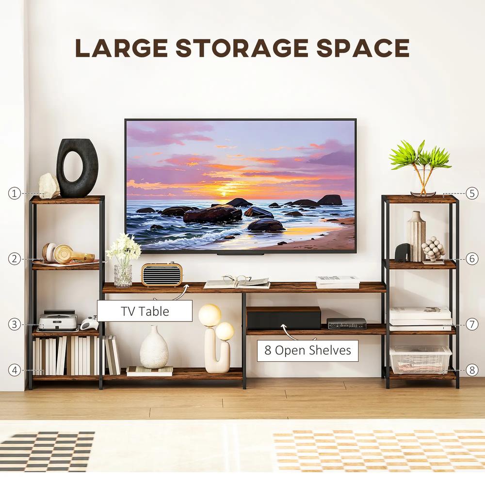 HOMCOM TV Unit for TVs up to 60 Inches, Industrial TV Stand with Storage Shelves, Entertainment Centre for Living Room, Bedroom Additional View 4