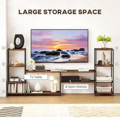 HOMCOM TV Unit for TVs up to 60 Inches, Industrial TV Stand with Storage Shelves, Entertainment Centre for Living Room, Bedroom Additional View 4