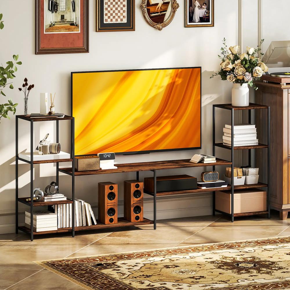 HOMCOM TV Unit for TVs up to 60 Inches, Industrial TV Stand with Storage Shelves, Entertainment Centre for Living Room, Bedroom Additional View 6