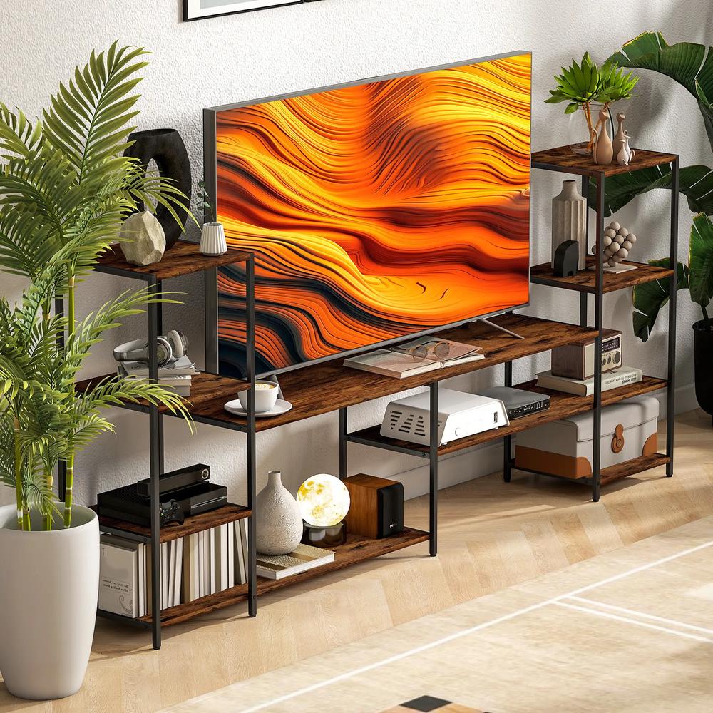 HOMCOM TV Unit for TVs up to 60 Inches, Industrial TV Stand with Storage Shelves, Entertainment Centre for Living Room, Bedroom Additional View 7