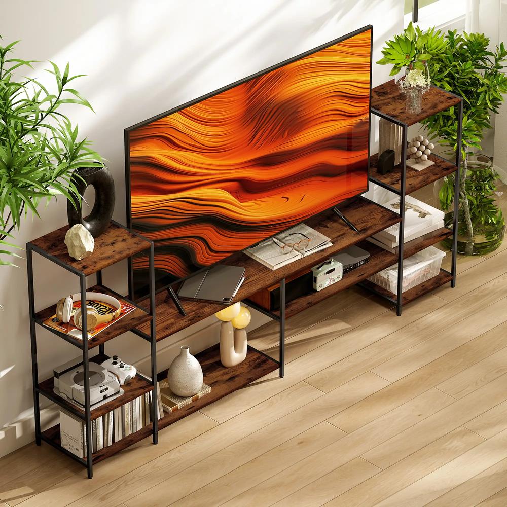 HOMCOM TV Unit for TVs up to 60 Inches, Industrial TV Stand with Storage Shelves, Entertainment Centre for Living Room, Bedroom Additional View 10