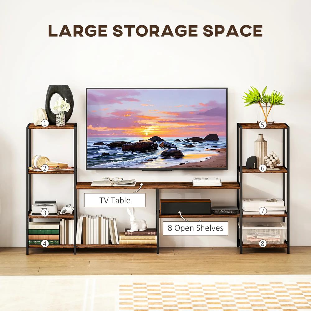 HOMCOM TV Unit for TVs up to 55 Inches, Industrial TV Stand with Storage Shelves, Entertainment Centre for Living Room, Bedroom Additional View 4