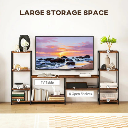 HOMCOM TV Unit for TVs up to 55 Inches, Industrial TV Stand with Storage Shelves, Entertainment Centre for Living Room, Bedroom Additional View 4