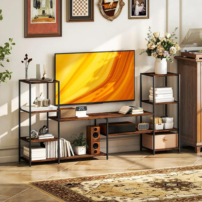 HOMCOM TV Unit for TVs up to 55 Inches, Industrial TV Stand with Storage Shelves, Entertainment Centre for Living Room, Bedroom Additional View 6