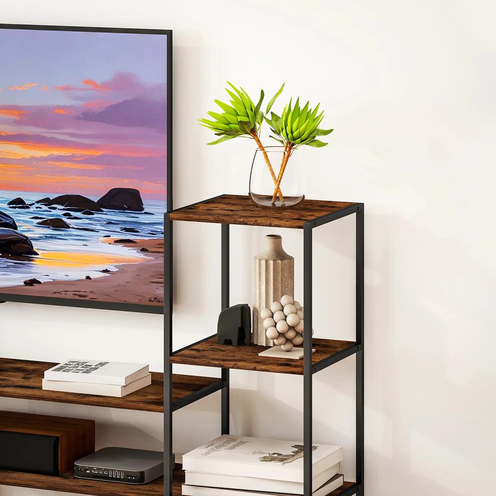 HOMCOM TV Unit for TVs up to 55 Inches, Industrial TV Stand with Storage Shelves, Entertainment Centre for Living Room, Bedroom Additional View 8