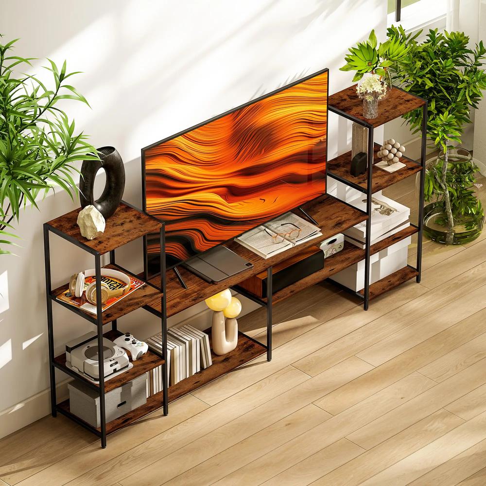 HOMCOM TV Unit for TVs up to 55 Inches, Industrial TV Stand with Storage Shelves, Entertainment Centre for Living Room, Bedroom Additional View 10