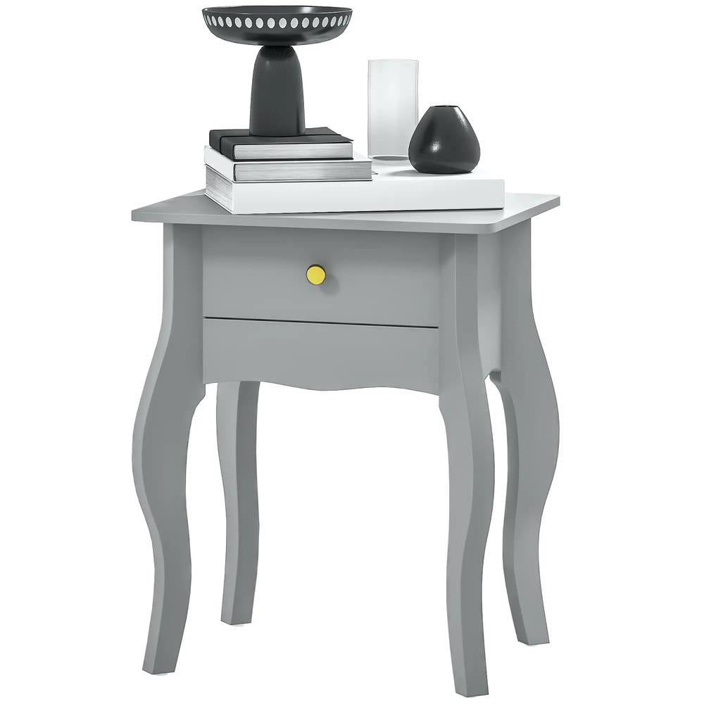 HOMCOM French Style Side Table with Drawer - Grey Additional View 11