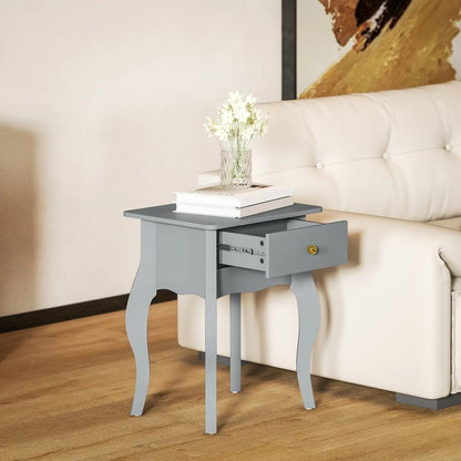 HOMCOM French Style Side Table with Drawer - Grey Additional View 9