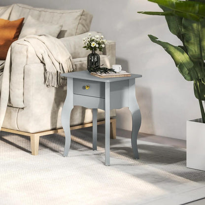 HOMCOM French Style Side Table with Drawer - Grey Additional View 10