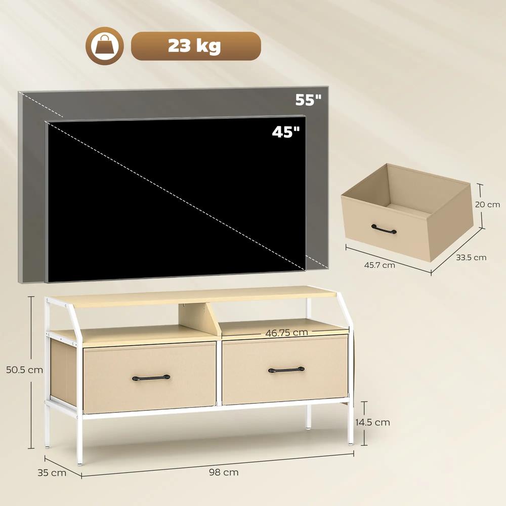 HOMCOM Industrial-Style TV Stand Cabinet Additional View 14