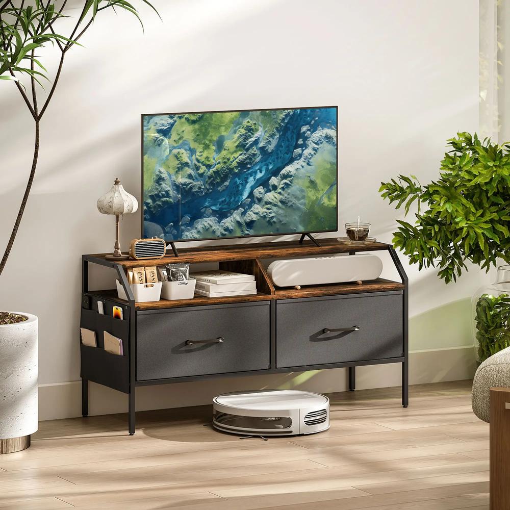 HOMCOM Industrial-Style TV Stand Cabinet Additional View 2