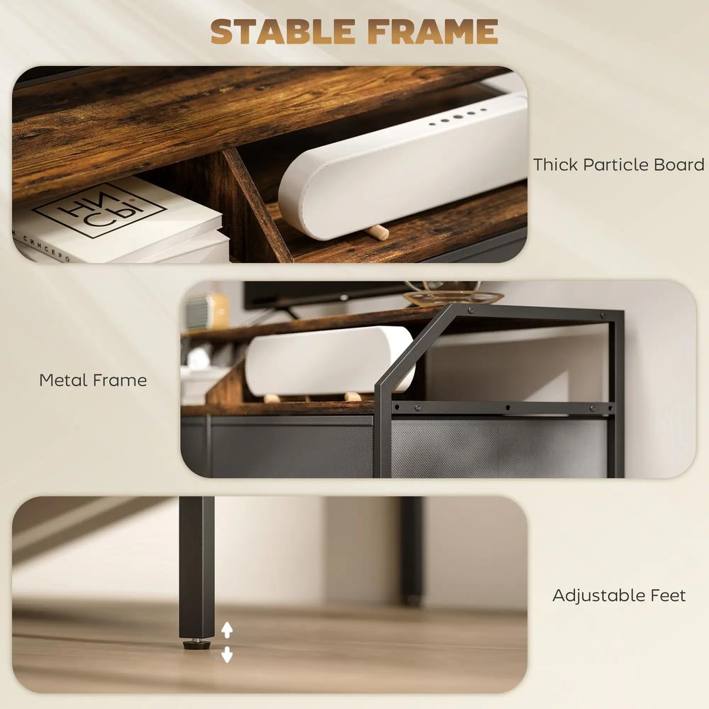 HOMCOM Industrial-Style TV Stand Cabinet Additional View 6