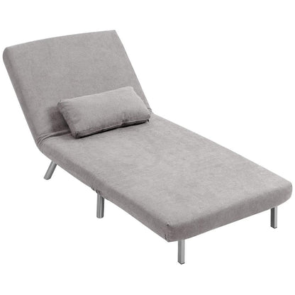 HOMCOM Single Snow Flannel Chair Bed - Grey Additional View 11