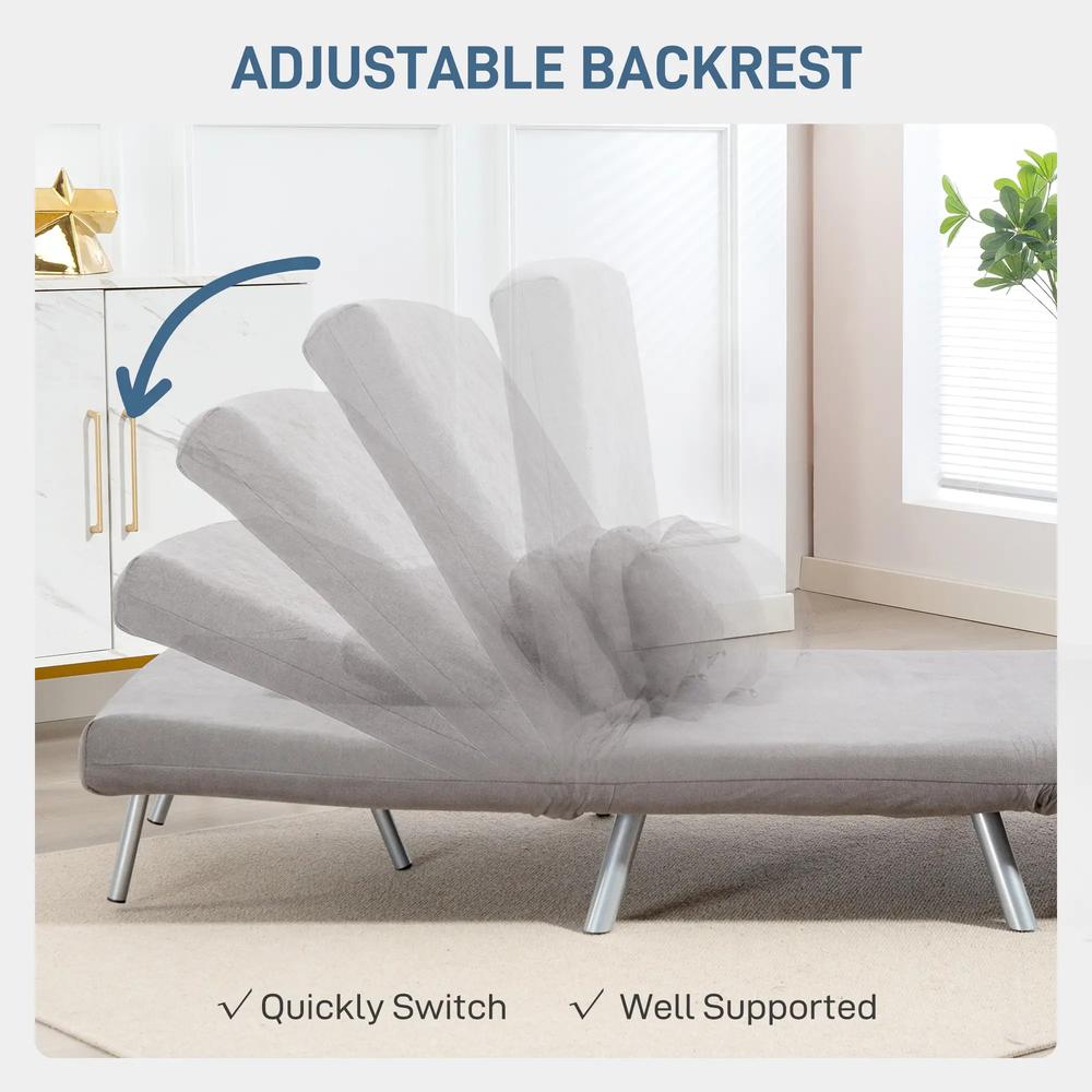 HOMCOM Single Snow Flannel Chair Bed - Grey Additional View 5
