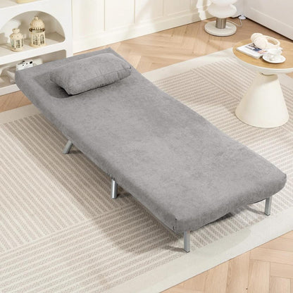 HOMCOM Single Snow Flannel Chair Bed - Grey Additional View 8