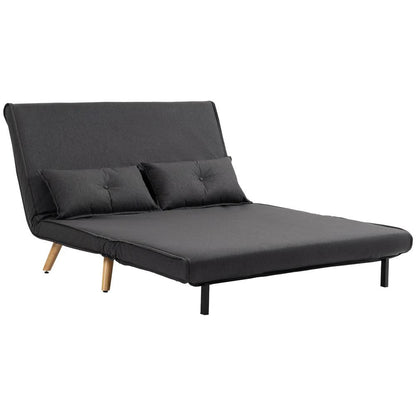 HOMCOM Two-Seater Linen-Look Sofa Bed Additional View 11