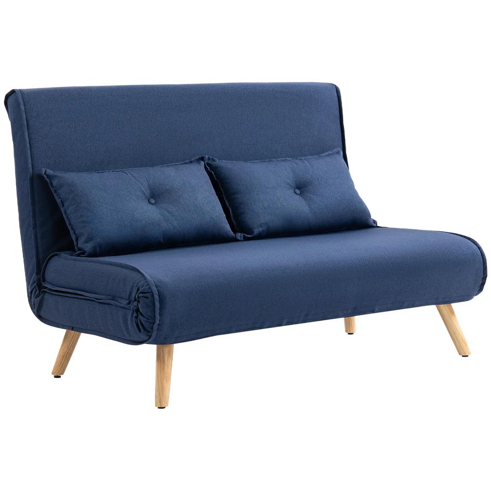 HOMCOM Two-Seater Linen-Look Sofa Bed Additional View 12