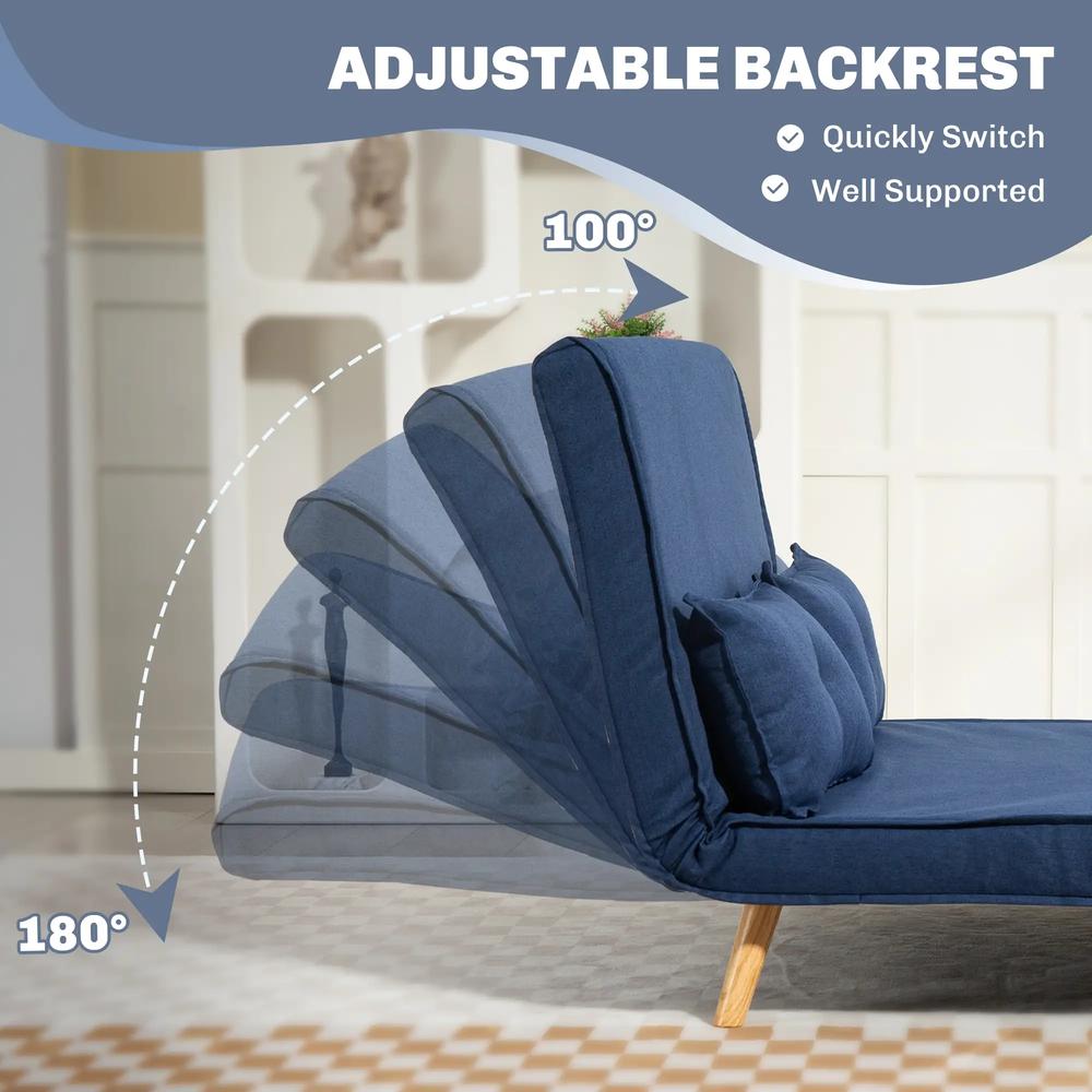 HOMCOM Two-Seater Linen-Look Sofa Bed Additional View 16