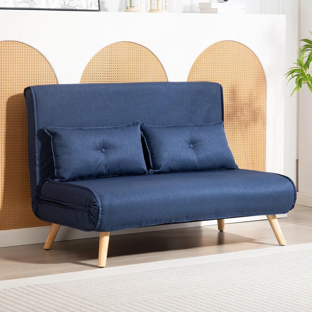 HOMCOM Two-Seater Linen-Look Sofa Bed Additional View 21