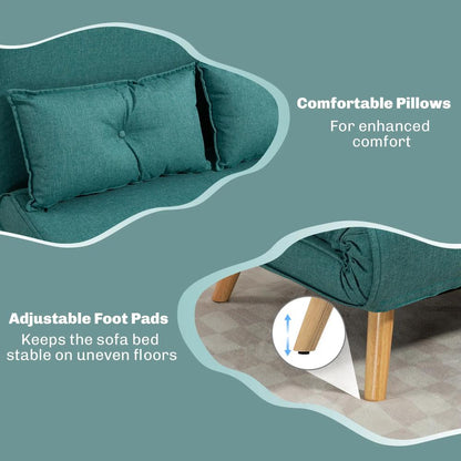 HOMCOM Two-Seater Linen-Look Sofa Bed Additional View 29