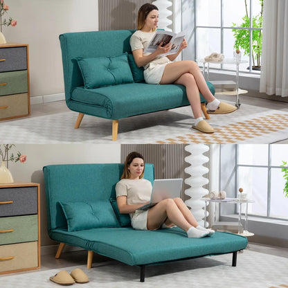 HOMCOM Two-Seater Linen-Look Sofa Bed Additional View 30