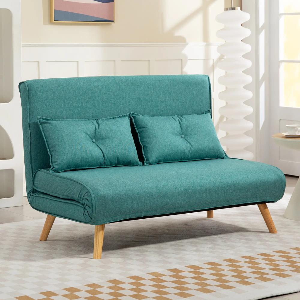 HOMCOM Two-Seater Linen-Look Sofa Bed Additional View 32