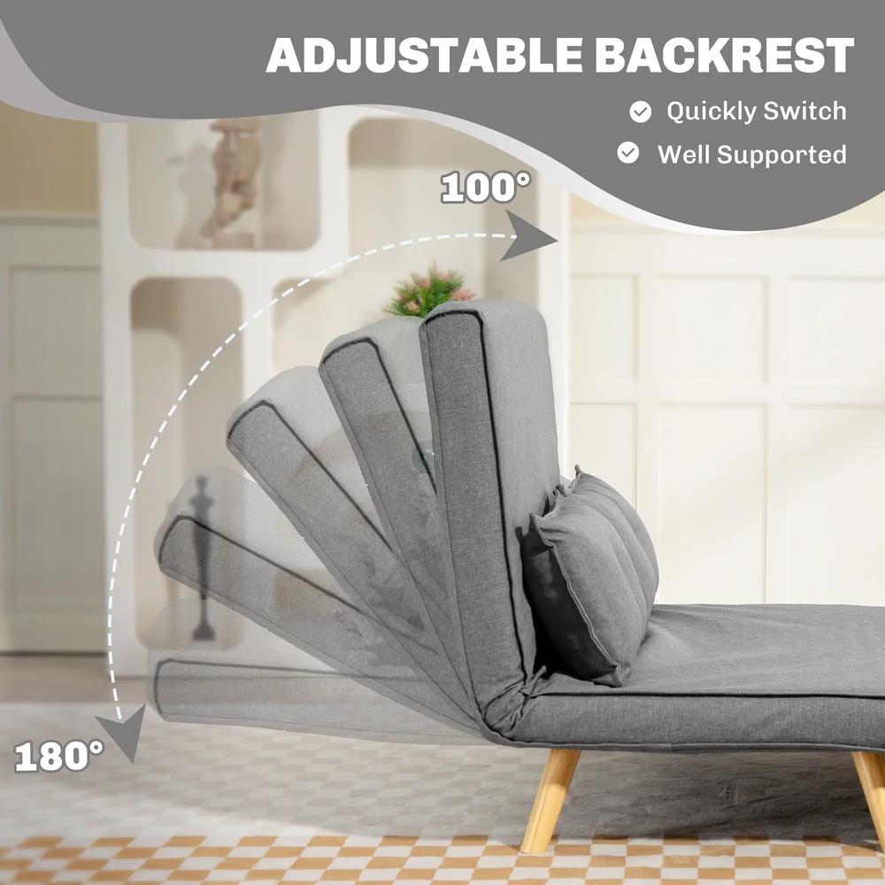 HOMCOM Two-Seater Linen-Look Sofa Bed Additional View 38