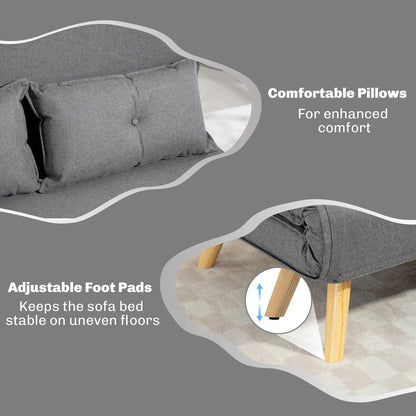 HOMCOM Two-Seater Linen-Look Sofa Bed Additional View 40