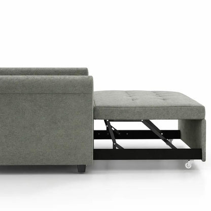 HOMCOM Two-Seater Velvet-Feel Sofa Bed - Grey Additional View 9