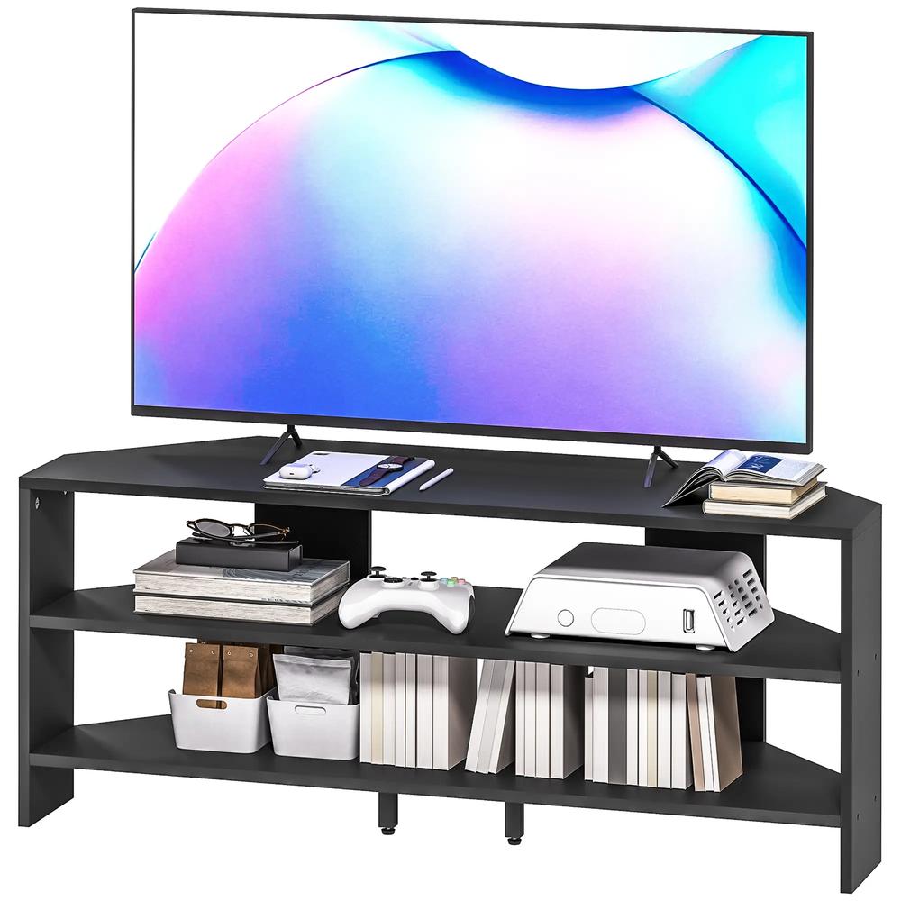 HOMCOM Corner TV Stand with 2 Open Shelves for 47 Inch TV Additional View 11