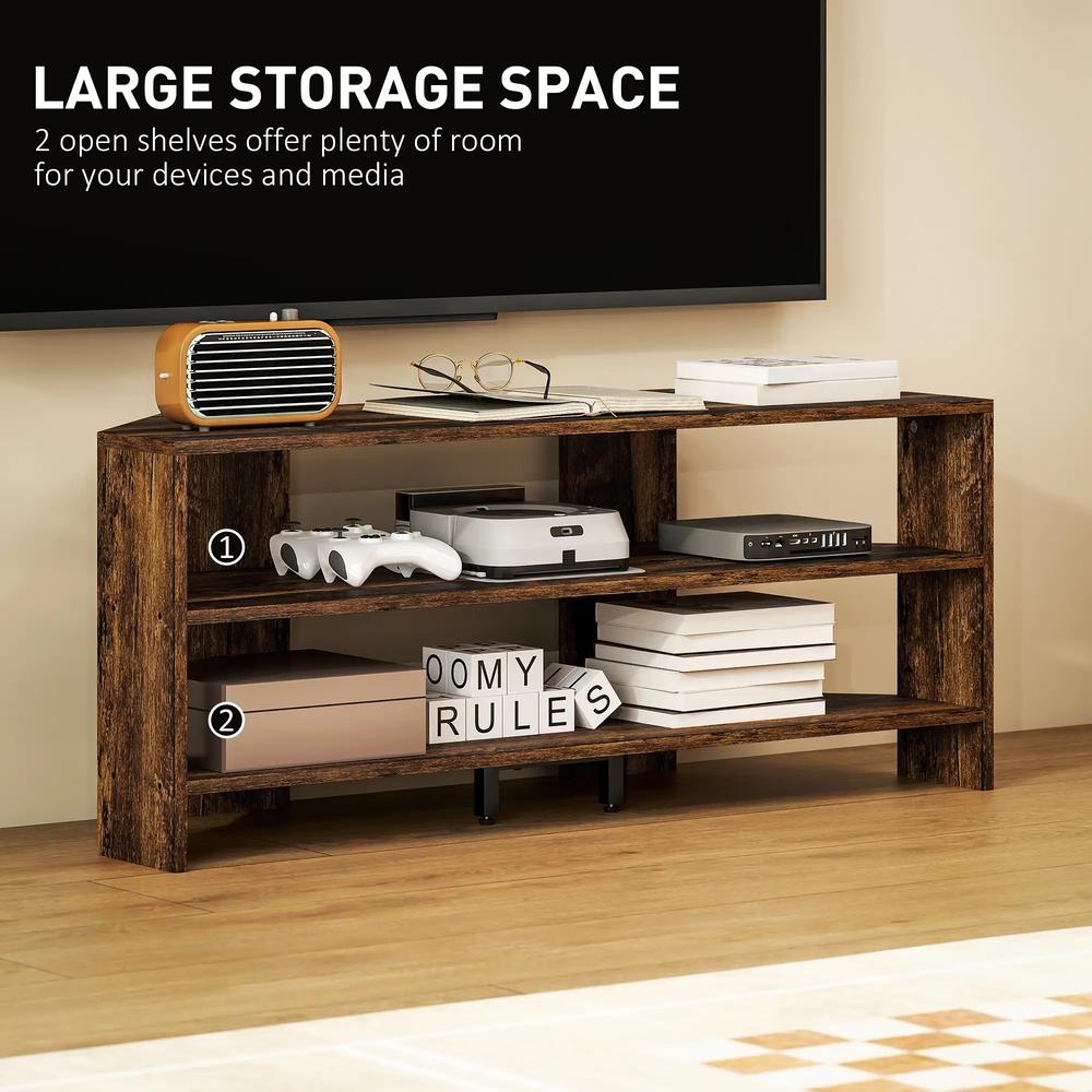 HOMCOM Corner TV Stand with 2 Open Shelves for 47 Inch TV Additional View 16