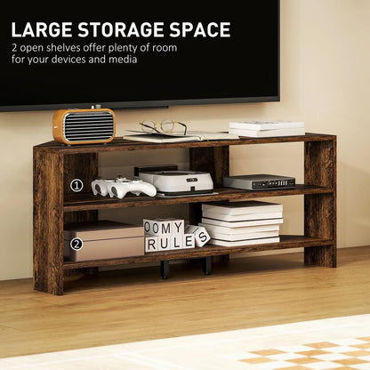 HOMCOM Corner TV Stand with 2 Open Shelves for 47 Inch TV Additional View 16